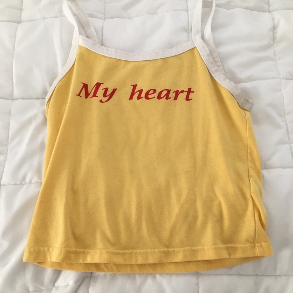 yellow tank top